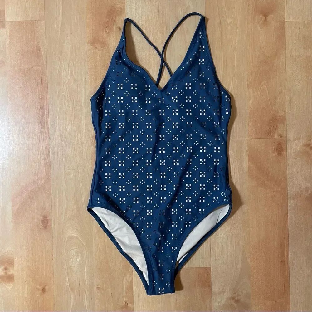 Cupshe Blue Laser Cut One Piece Swimsuit Size M MWT